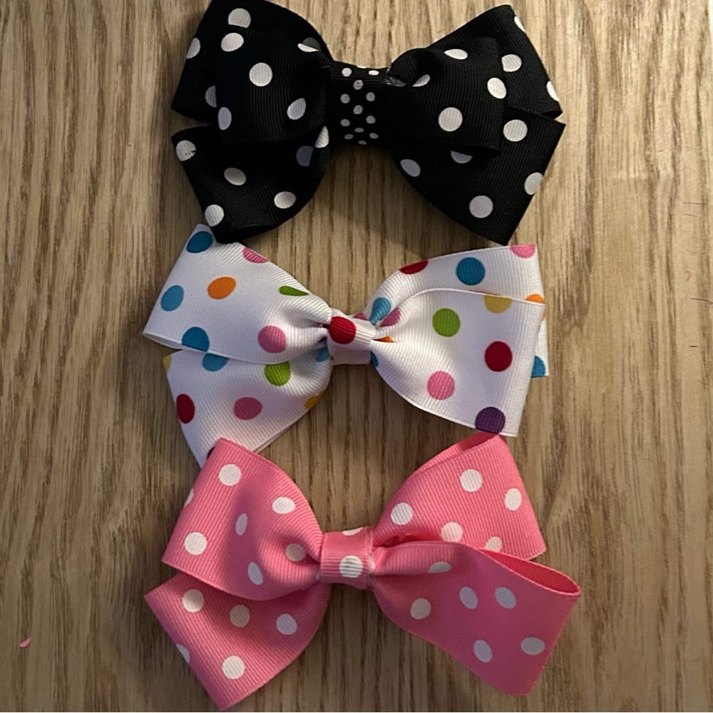 New Polka Dots Hair Bows (3)